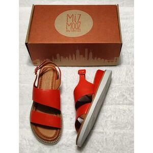 Miz Mooz Leather Backstrap Sandals - Elliot  Scarlet Women's Sz US 7.5-8 EU 38